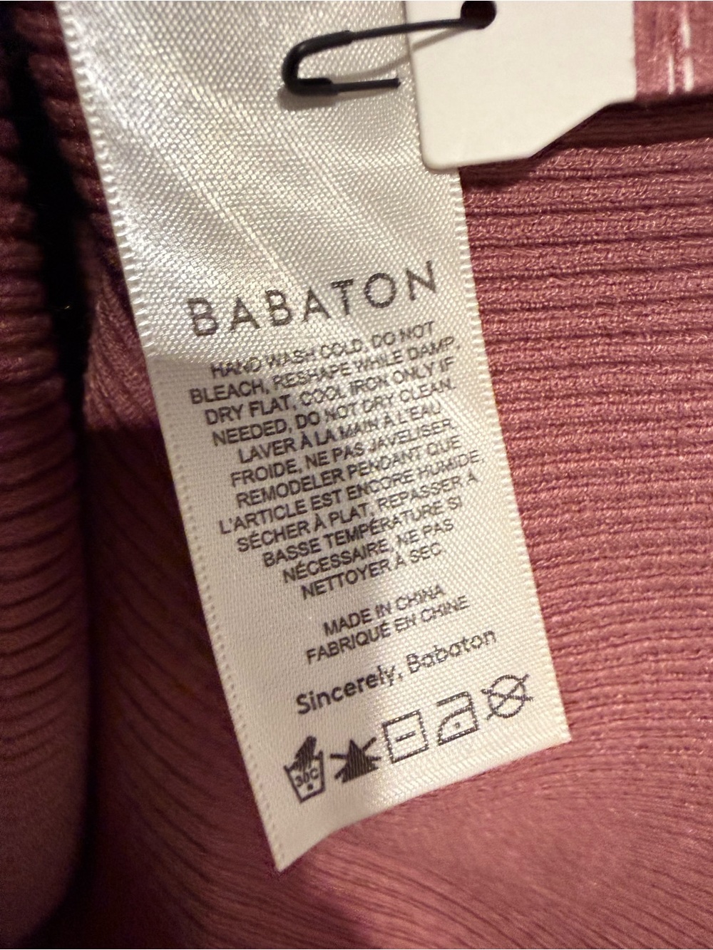Aritzia Babaton Compel Turtleneck Sweater Red Willow Mauve Pink Ribbed S New - Picture 7 of 11